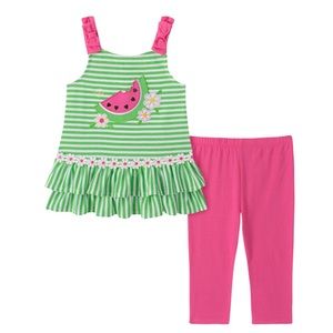 Baby Girl Watermelon Stripe Legging Summer Set 12M